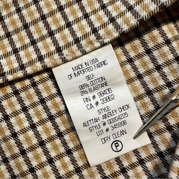 Theory ‘Alettah’ Slim Leg Side-Zip Pants in Ainsley Check in “Carob/Gobi Multi” - Picture 12 of 16